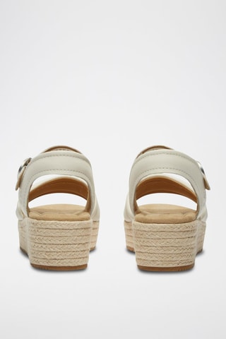 Sandalias de piel con plataforma - Blanco