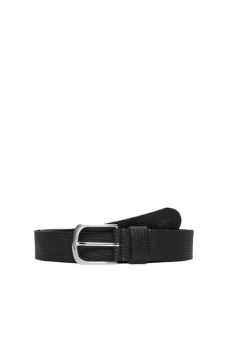 Cinturón de piel - Negro