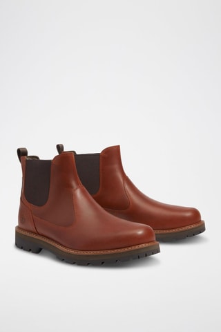 Botines Chelsea de piel - Marrón