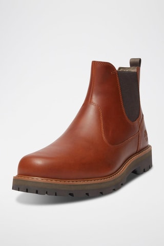 Botines Chelsea de piel - Marrón