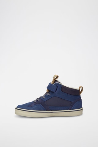 Zapatillas altas de piel - Azul
