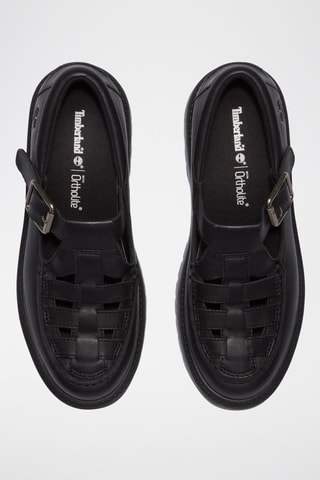 Sandalias de piel con plataforma - Negro