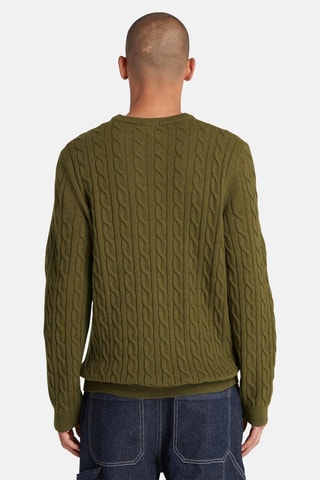 Jersey de lana Cable - Verde oliva