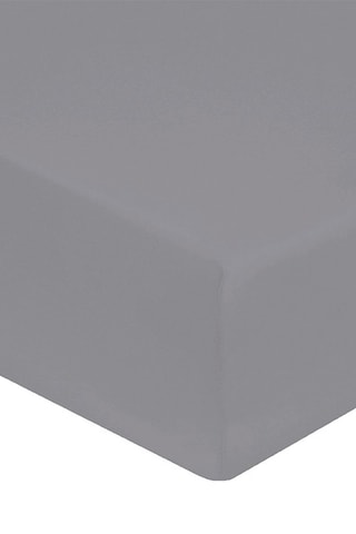 Lençol ajustável em cetim de algodão 120 fios/cm² - Cinzento