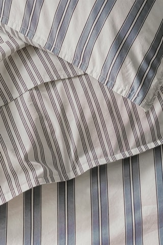 Conjunto de edredão em algodão 80 fios/cm² Abbie - Branco e azul