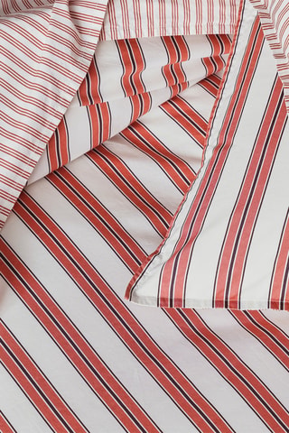 Conjunto de edredão em algodão 80 fios/cm² Abbie - Branco e vermelho