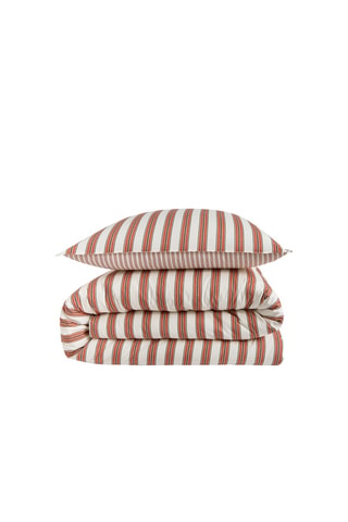 Conjunto de edredão em algodão 80 fios/cm² Abbie - Branco e vermelho