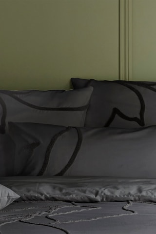 Conjunto de edredão em algodão 80 fios/cm² Abbie - Antracite