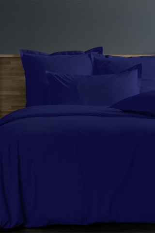 Capa de edredão em cetim de algodão 120 fios/cm² - Azul,