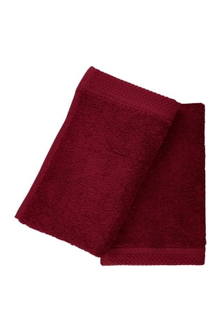 2 toalhetes de mãos - Vermelho - 50 x 30 cm