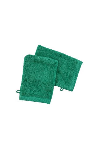 2 toalhetes de rosto - Verde-jade