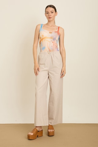 Pantalon wide legs - Gris