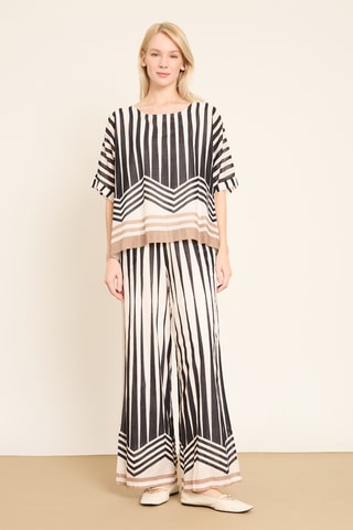 Blouse relaxed - Écru et noir