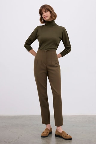 Pantalón de tiro alto  - Caqui