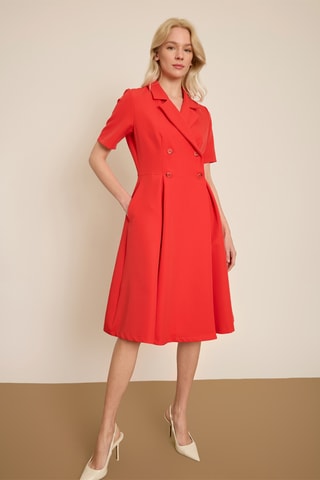 Vestido-camisa - Vermelho
