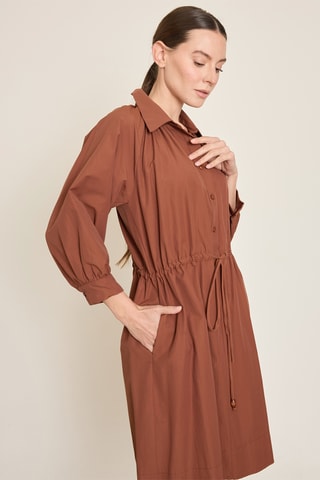 Vestido-camisa - Castanho