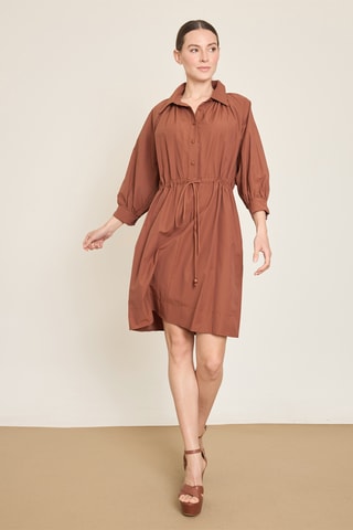 Vestido-camisa - Castanho