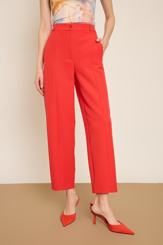 Pantalon carotte 7/8 - Rouge