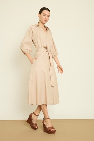 Robe midi - Beige