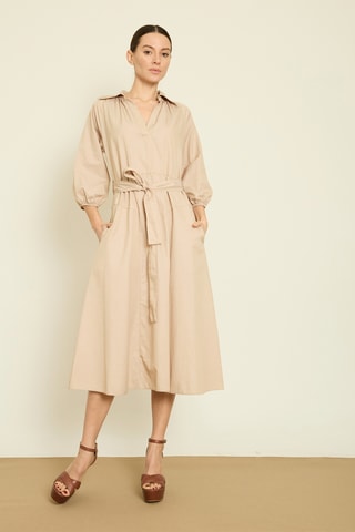 Robe midi - Beige