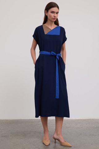 Vestido direito - Azul-marinho
