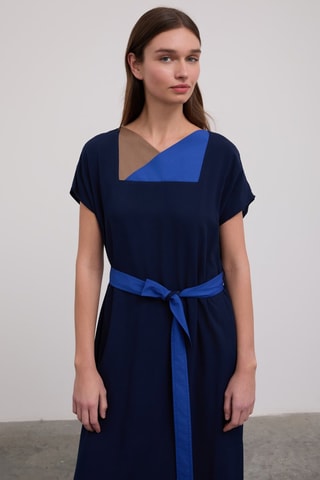 Vestido direito - Azul-marinho