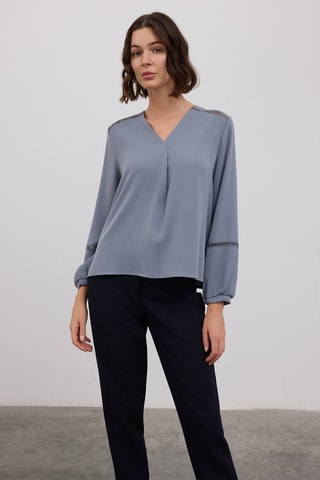 Blouse - Bleu et gris