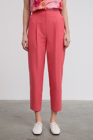 Pantalón carrot 7/8 de tiro alto - Coral