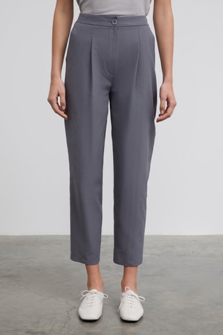 Pantalón carrot 7/8 de tiro alto - Antracita