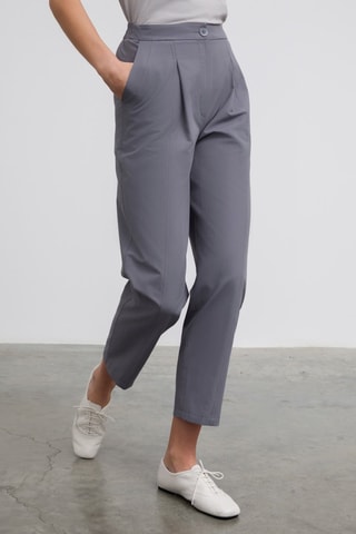 Pantalón carrot 7/8 de tiro alto - Antracita