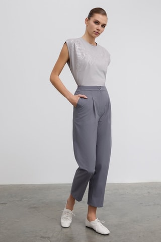 Pantalón carrot 7/8 de tiro alto - Antracita