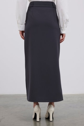 Falda midi - Gris
