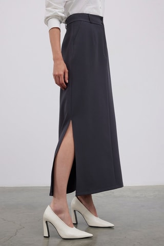 Falda midi - Gris