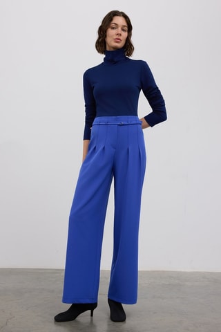 Pantalon wide legs - Bleu