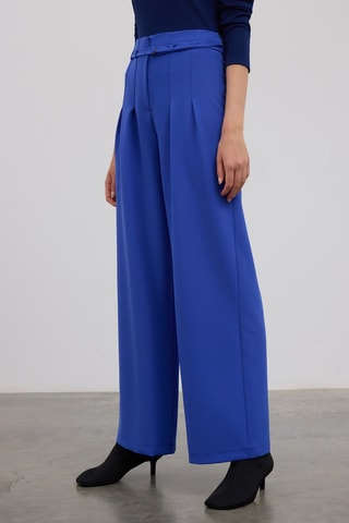 Pantalon wide legs - Bleu
