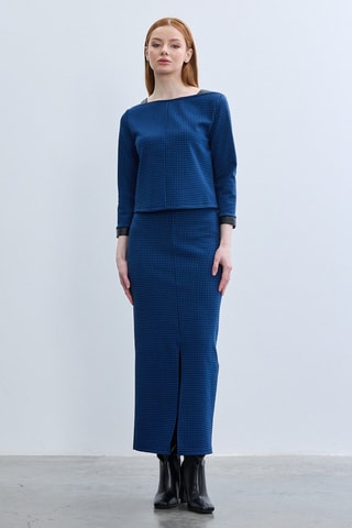 Blouse - Bleu et noir