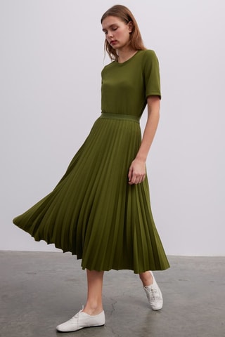 Falda plisada - Verde