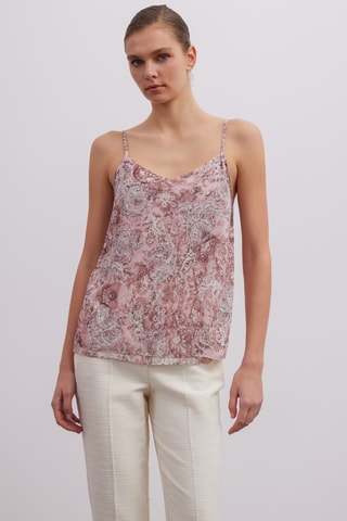 Top - Rose et blanc
