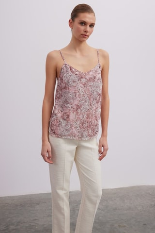 Top - Rose et blanc