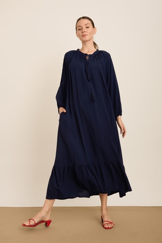 Vestido comprido - Azul-marinho