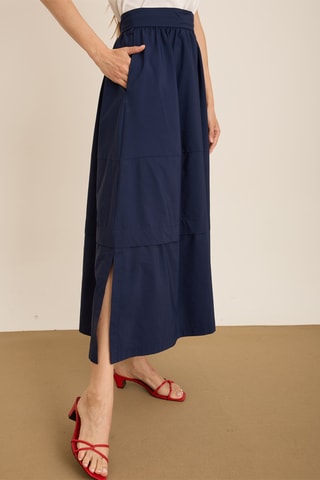 Jupe longue taille haute - Bleu marine