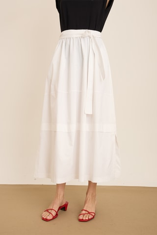 Jupe longue taille haute - Blanc