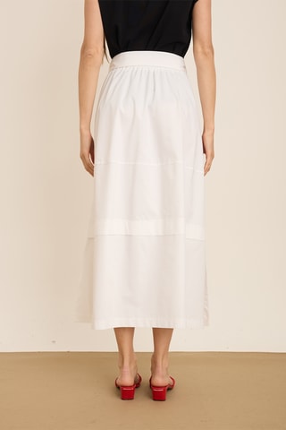 Jupe longue taille haute - Blanc