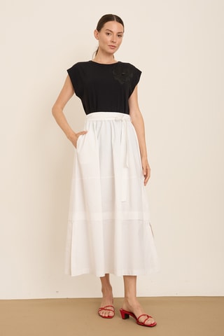Jupe longue taille haute - Blanc