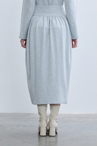Jupe midi taille haute - Bleu