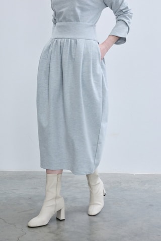 Jupe midi taille haute - Bleu