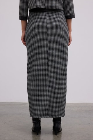 Falda midi - Negro y gris