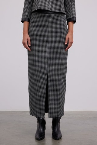 Falda midi - Negro y gris