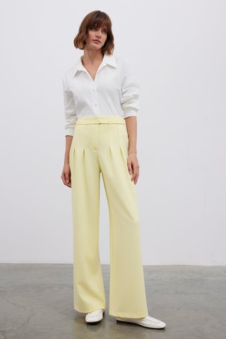 Pantalon wide legs - Jaune