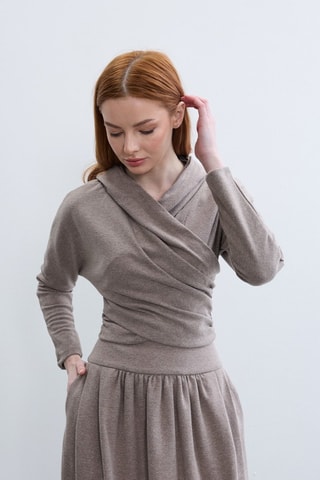 Top à capuche - Taupe